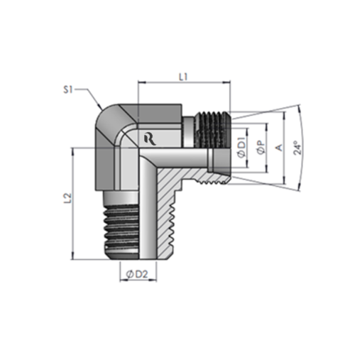 WE-R- S Male Stud Elbow