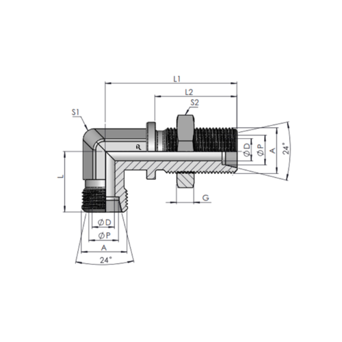 WSV-L Bulkhead Union Elbow