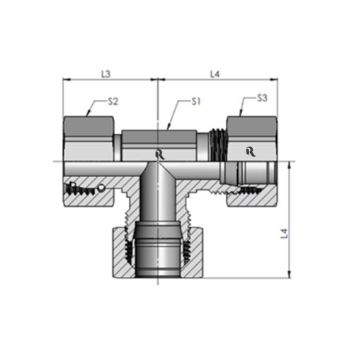 EL-S Swivel Nut Run Tee - Image 2