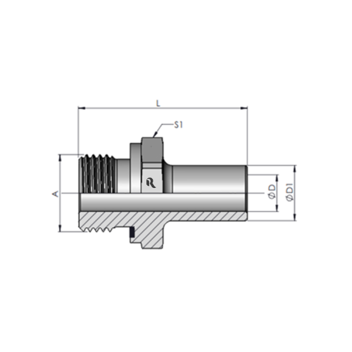EVGE-M-ED-L Stand Pipe Adaptor With Nut And Ferrule