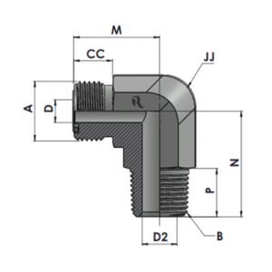 RJFS2501-00-00 Series MFS-MP 90° ELBOW