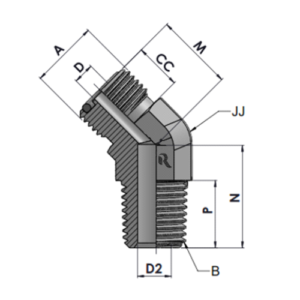 RJFS2503-00-00 Series MFS-MP 45° ELBOW