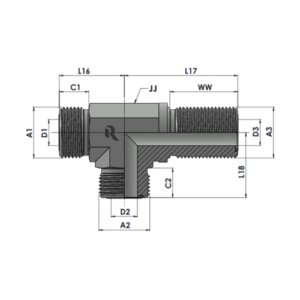 RJFS2704-00-00 Series MFS-MFS-MFS-MFS BULKHEAD RUN TEE